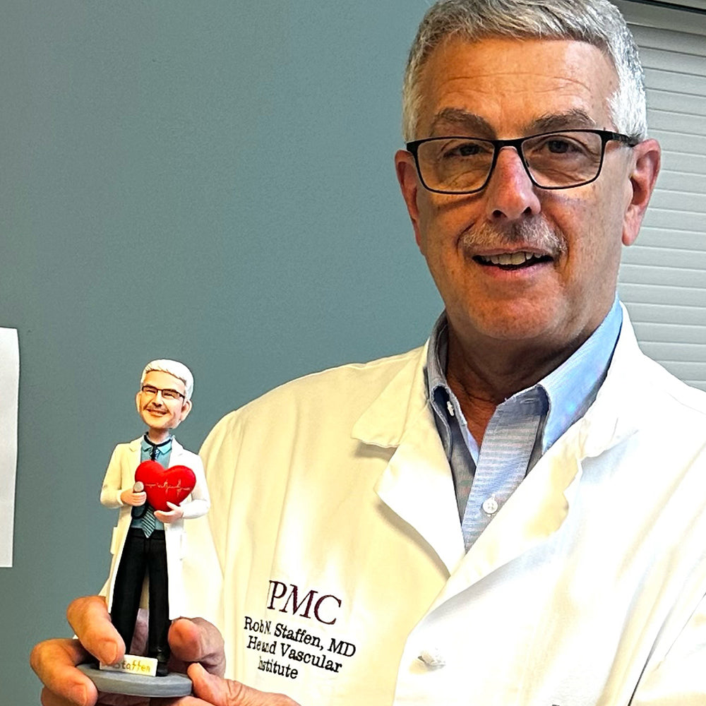 Doctor Holding Stethoscope Diagnosing And Needle Custom Bobbleheads