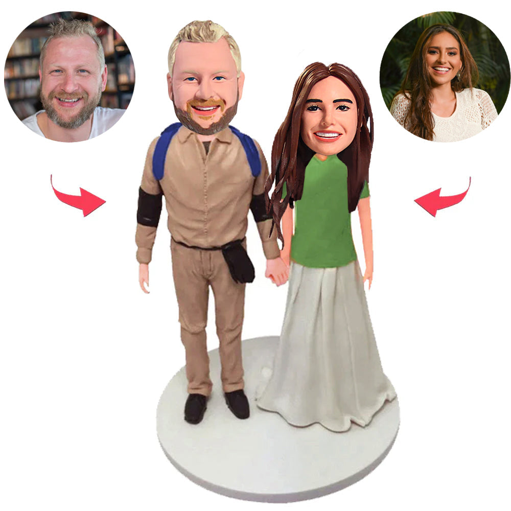 Couple Holding Hands Custom Bobblehead