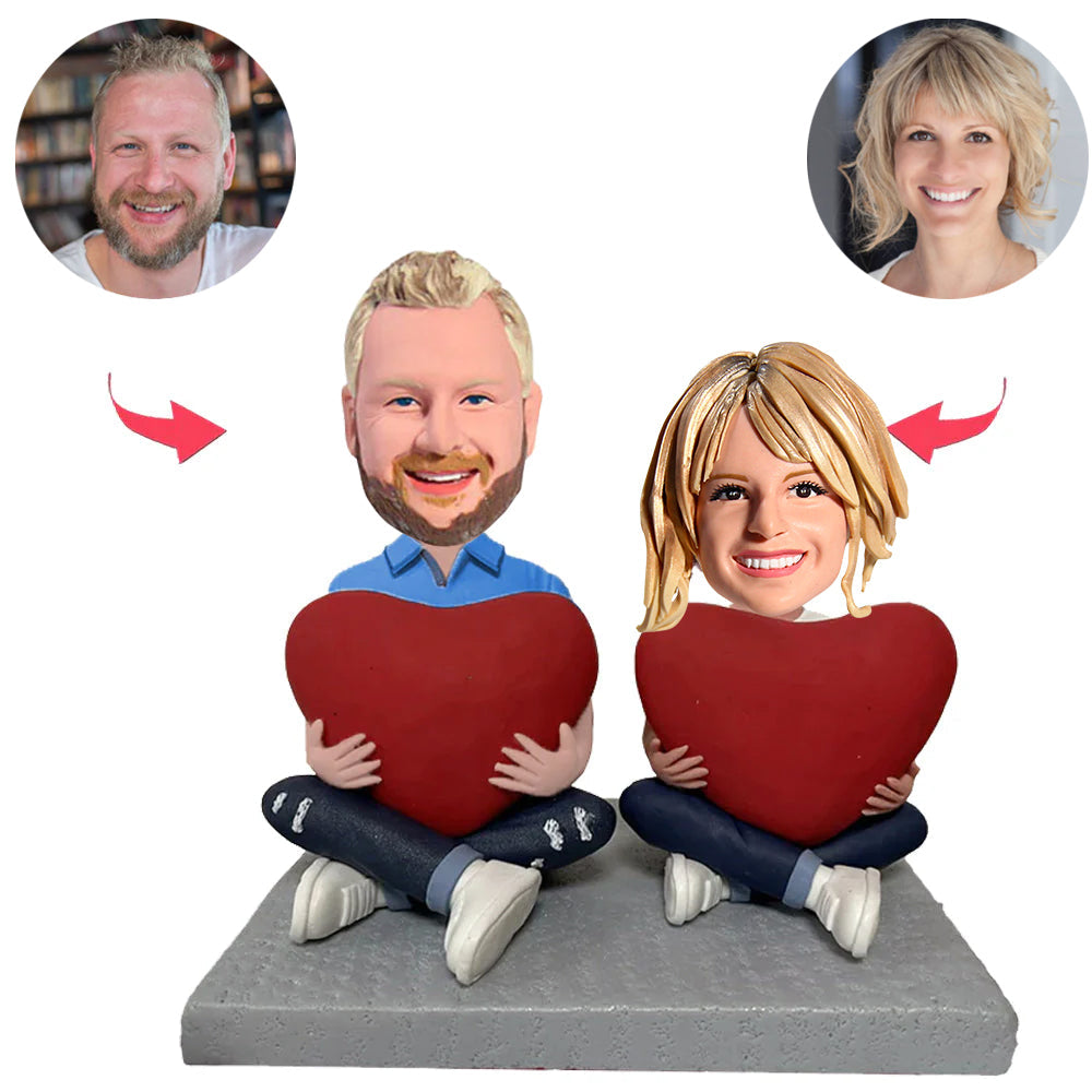 Heart Happy Couple Custom Bobblehead