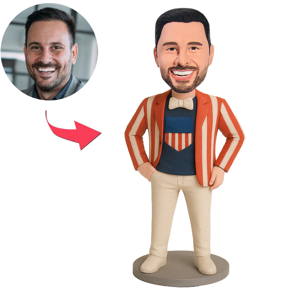 American Male with Bow Tie Custom Bobbleheads