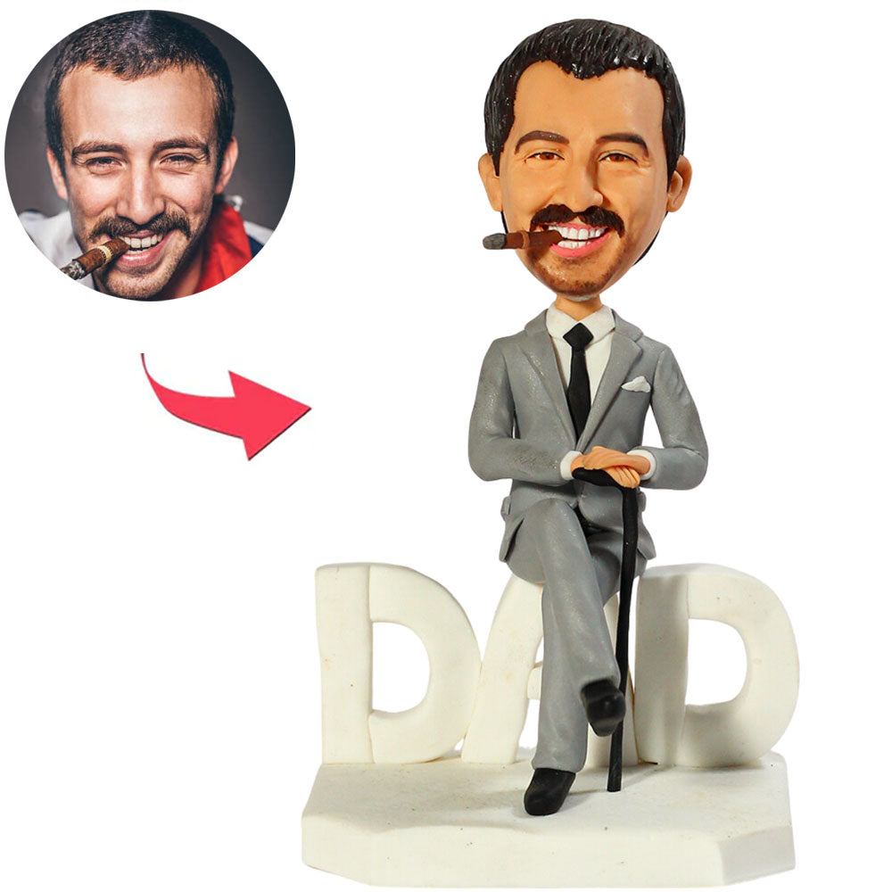 Dad Smoking Cigar Custom Bobbleheads