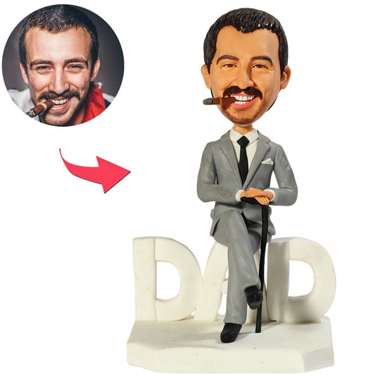 Dad Smoking Cigar Custom Bobbleheads