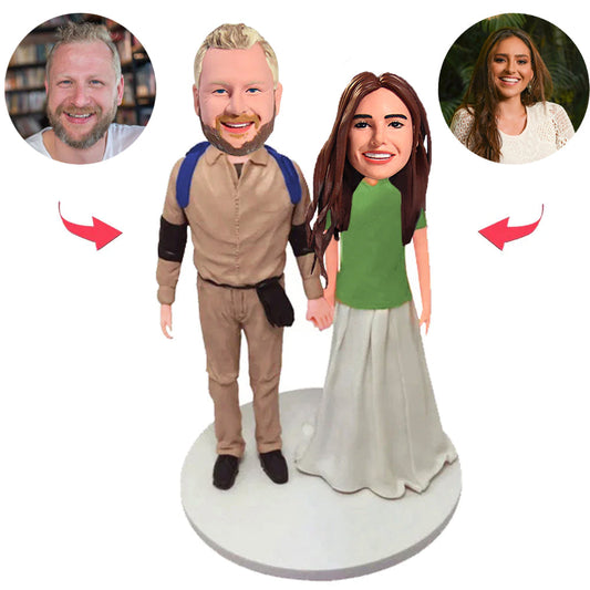 Couple Holding Hands Custom Bobblehead