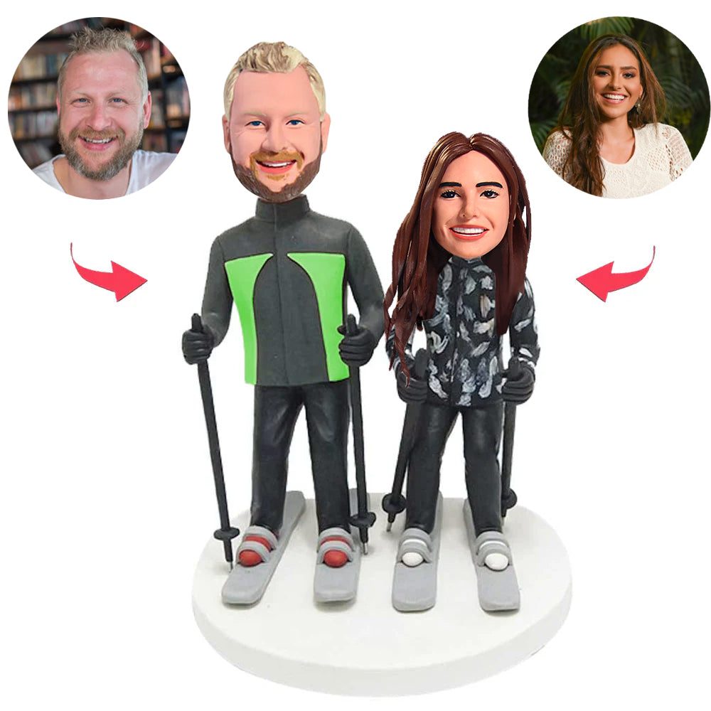 Ski Suit Couple Custom Bobblehead