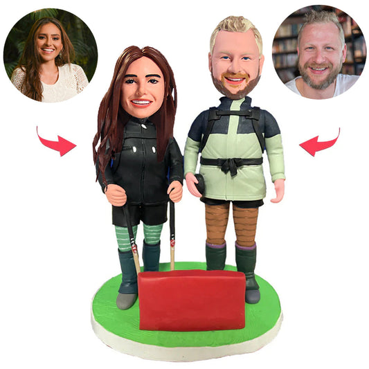 Mountain Climbing Couple Custom Bobblehead