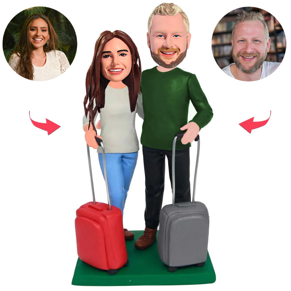 Travel Couple Custom Bobblehead