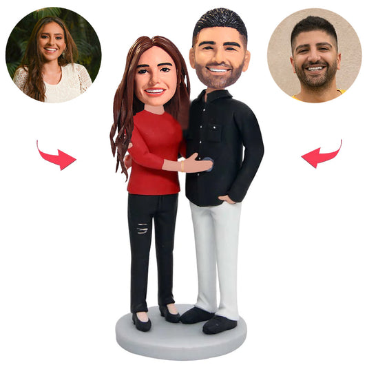 Embrace Happy Couple Custom Bobblehead