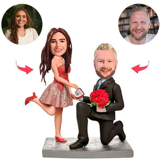 Couple Proposing Marriage Custom Bobblehead