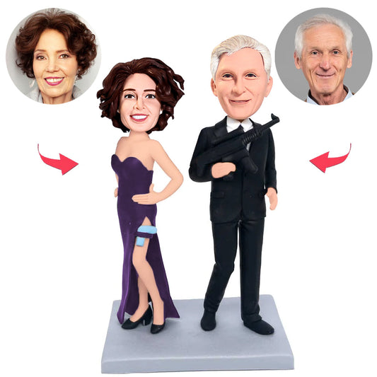 Shootout Old Couple Custom Bobbleheads