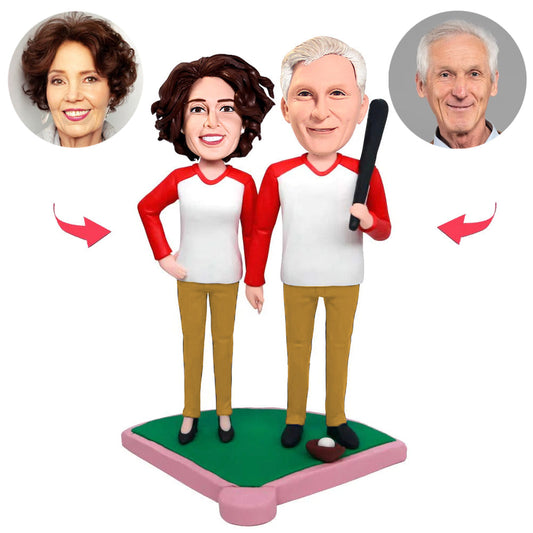Baseball Old Couple Custom Bobbleheads