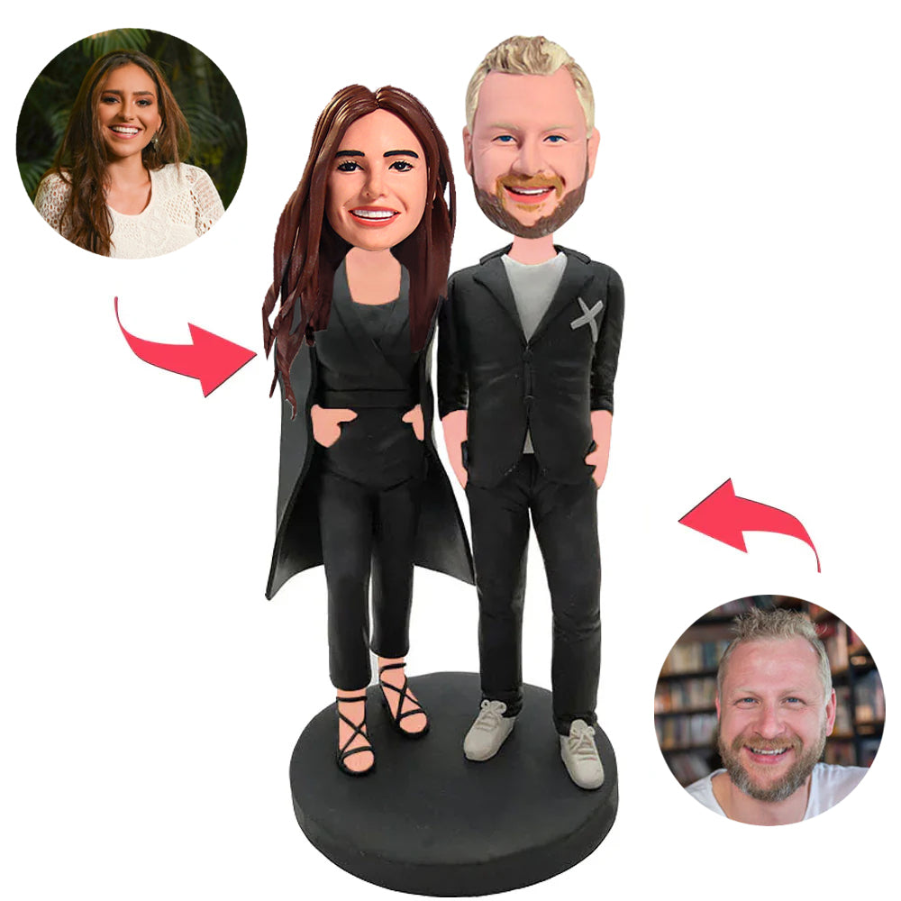 Couple in Black Dress Custom Bobblehead