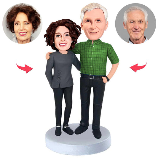 Business Man and Wife Old Couple Custom Bobbleheads