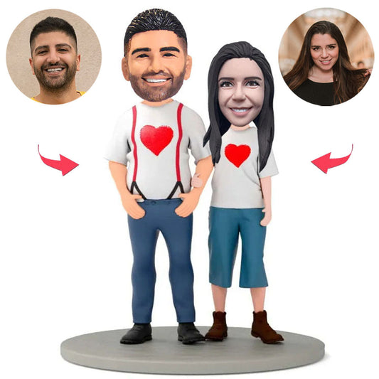Overalls Couple Clothes Custom Bobblehead