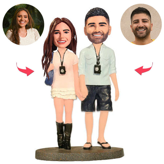 Photography Travel Couple Custom Bobblehead