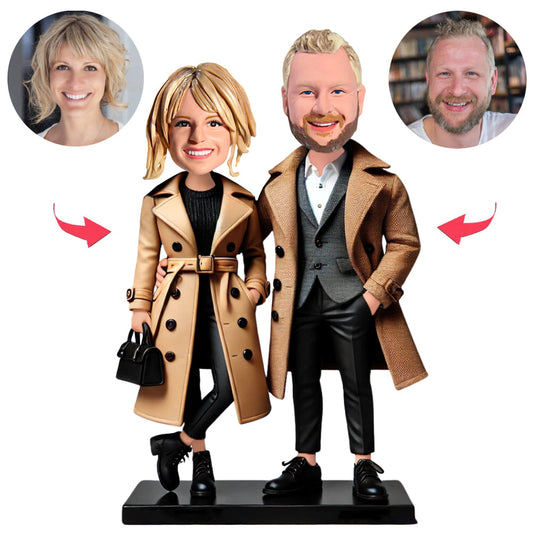 Man Hugging Woman Couple Custom Bobbleheads