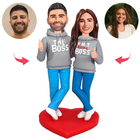 Boss and Real Boss Couple Custom Bobbleheads