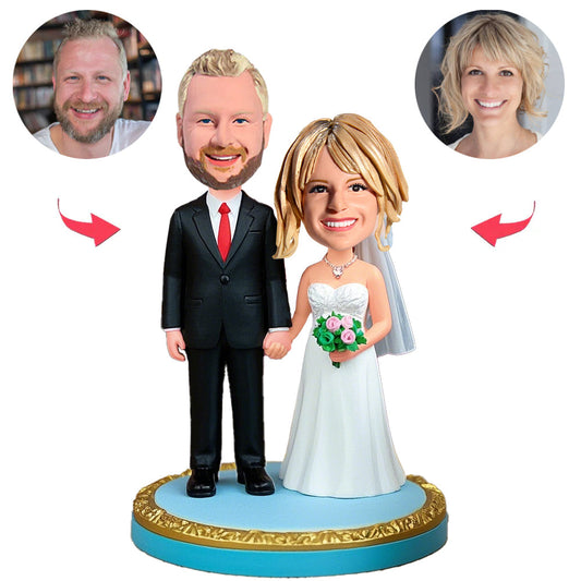 Couple Hand in Hand Wedding Custom Bobbleheads
