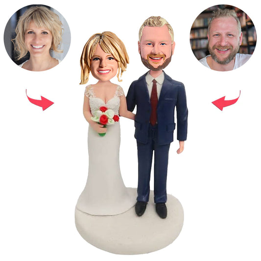 Happiness Wedding Happy Couple Custom Bobbleheads
