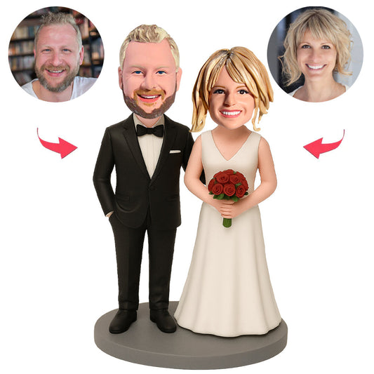 Happy Wedding Couple Custom Bobbleheads