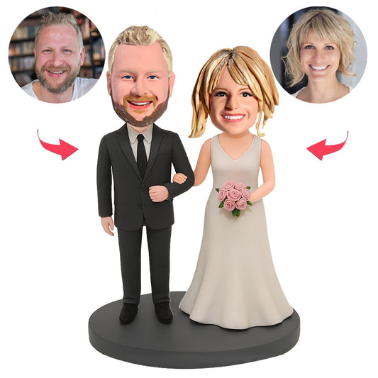 Wedding Couple Newlyweds Custom Bobbleheads