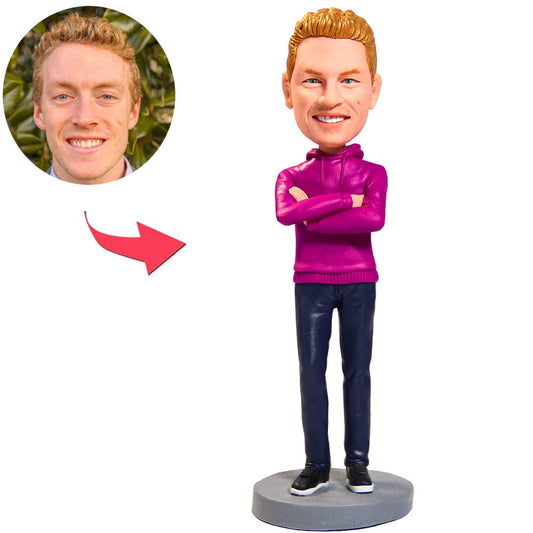Purple Clothes Modern Man Custom Bobbleheads