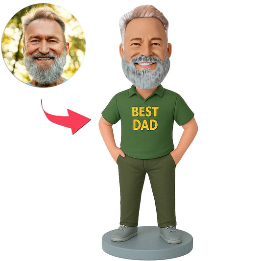 Green Suit Best Dad Custom Bobbleheads