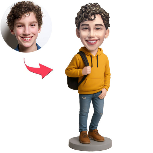Boy with Schoolbag Custom Bobbleheads