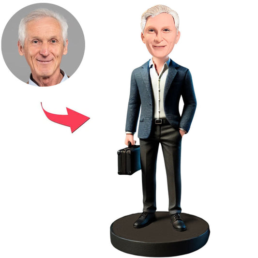 Business Man Holding Bag Custom Bobbleheads Retirement Gifts