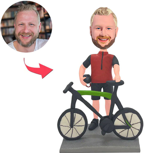 Man and Bicycle Custom Bobbleheads