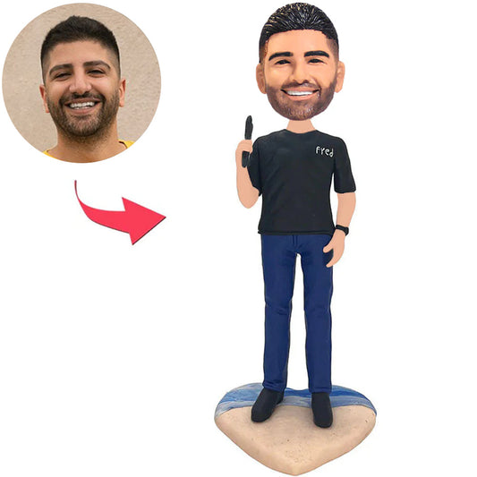 Man Standing on The Beach Custom Bobbleheads