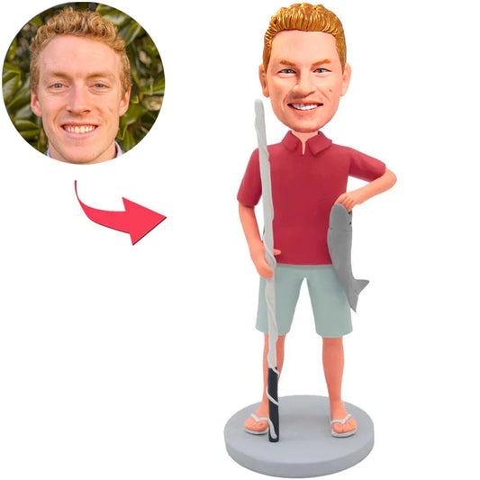 Casual Man Fishing Custom Bobbleheads