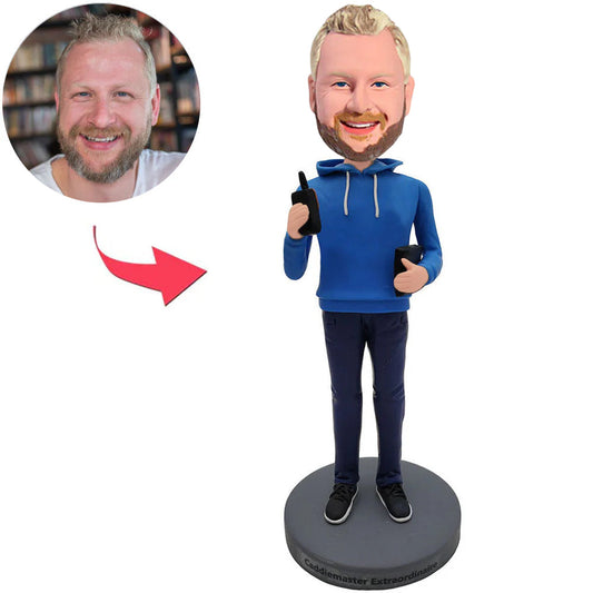 Custom Bobbleheads Man with Walkie-talkie
