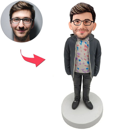 Man in Down Jacket Custom Bobbleheads