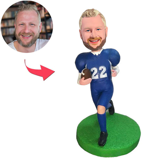 No.22 Blue Suit Rugby Player Custom Bobbleheads